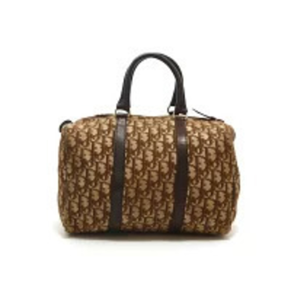 Christian Dior Trotter Boston Handbag Beige Cream